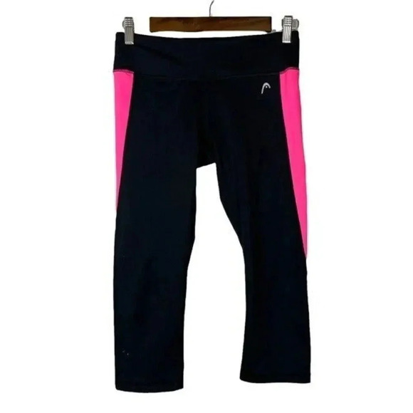 Head Black & Hot Pink Crop Athletic Pants S - Picture 1 of 3